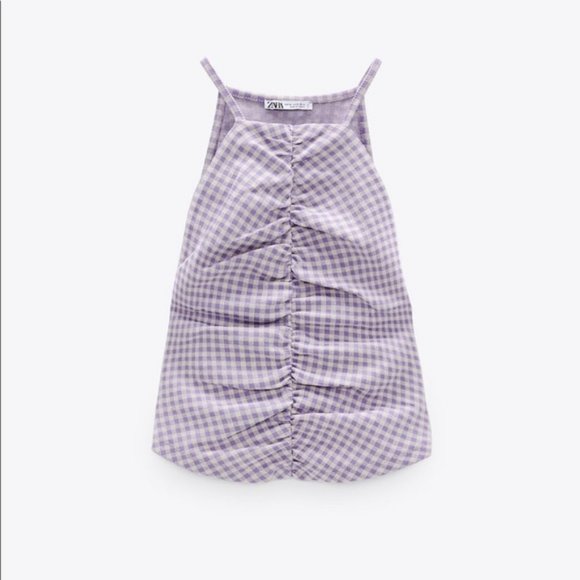 NWT Zara Blogger Fav Lilac Ruched Halter Top - Picture 4 of 7